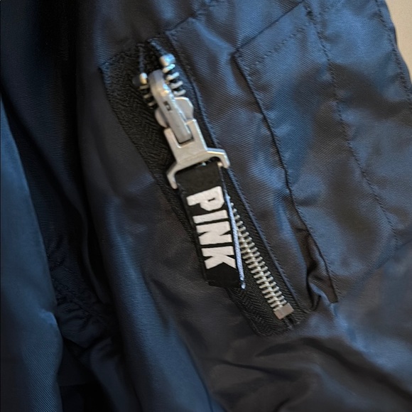 Victoria's Secret Pink Black Bomber Jacket SOLD OUT in stores - Picture 4 of 7